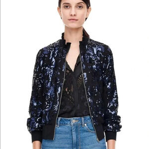 Rebecca Taylor Sequin Bomber Jacket